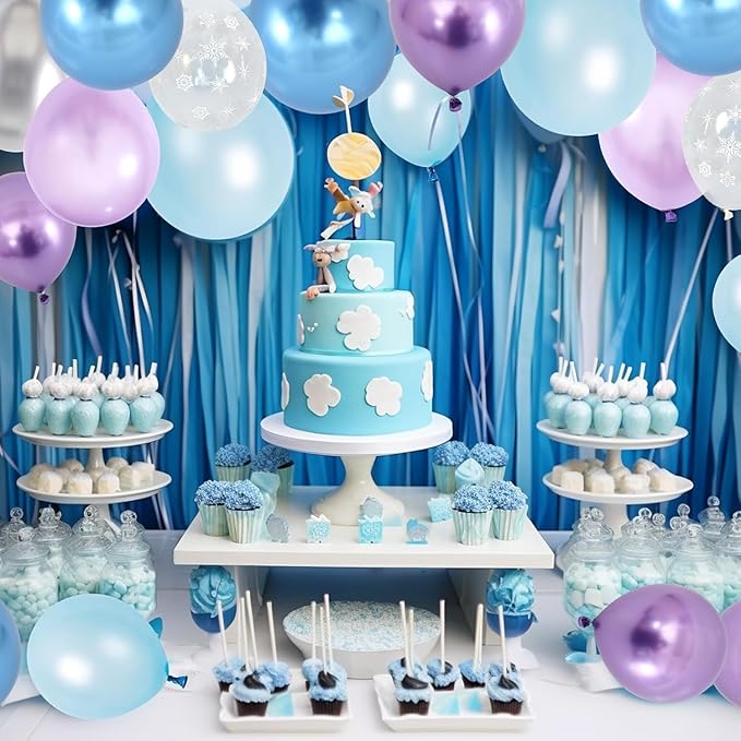 Blue Purple Silver Balloons - Image 5