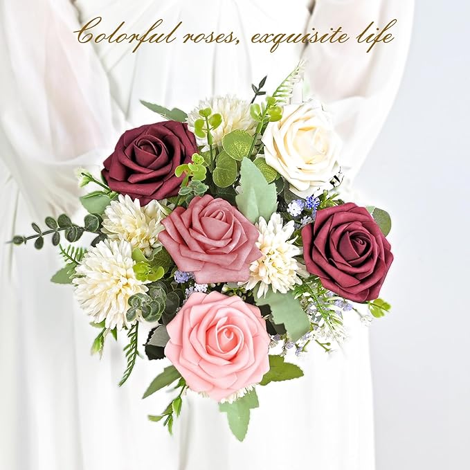 BLEUM CADE 36Pcs Artificial Flowers Fake Roses - Image 7