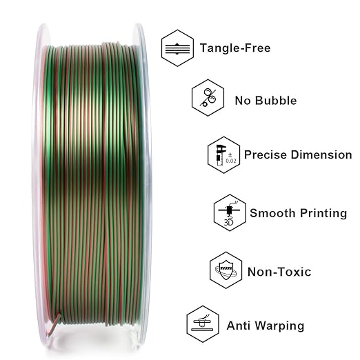 Geeetech Silk PLA Filament 1.75mm Silk Dual Color Filament, Coextrusion - Image 2