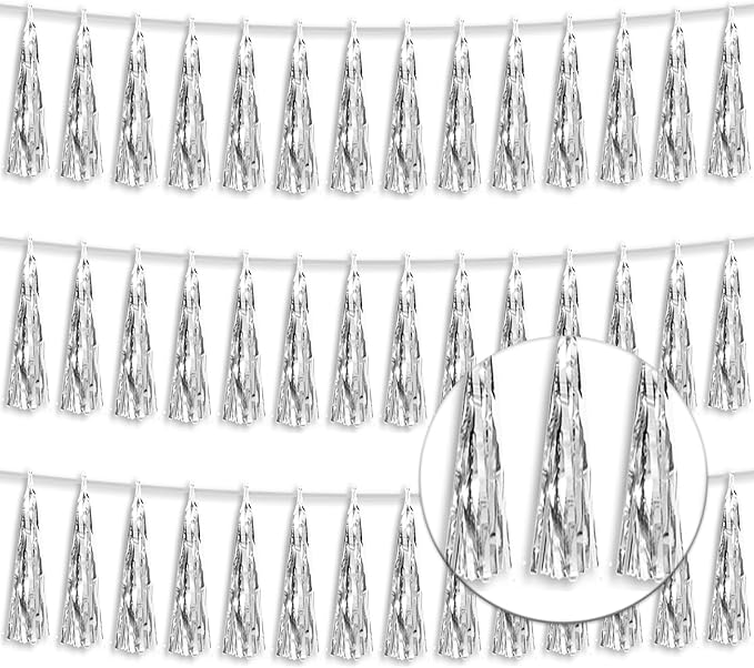 3P Metallic Fringe Tassel Banner Garland Foil Tinsel Streamer Wall Hanging by Xuuf