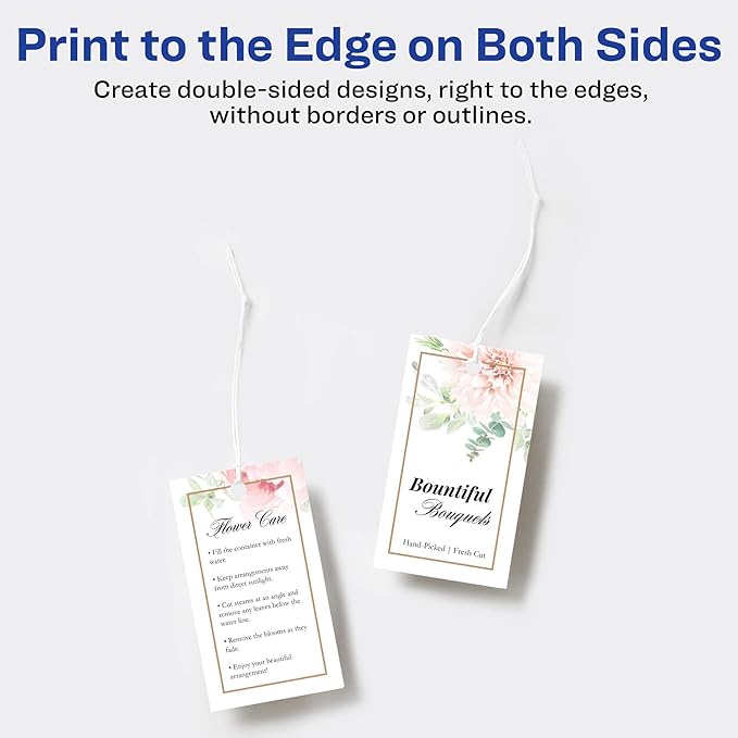 Avery Rectangle Tags, Sure Feed Technology, Matte White, Strings Included - Image 6