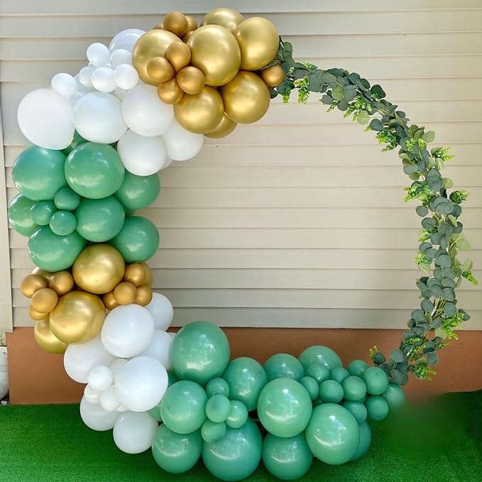 Paready Sage Green Gold Balloons, Retro Avocado Party Balloons - Image 8