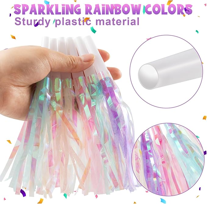 72 pcs Party Blowers, Noise Makers Glitter Metallic Fringed Party Horns - Image 4