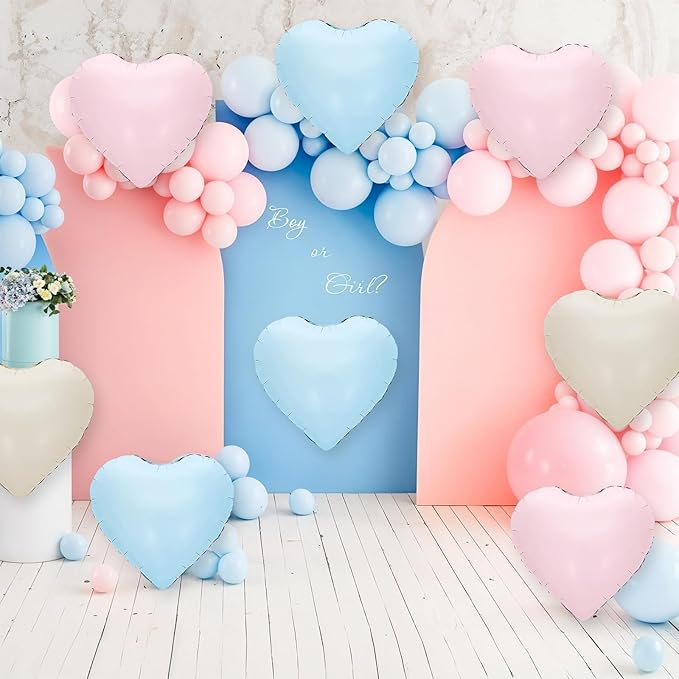 Pink Blue Heart Balloons - Image 6