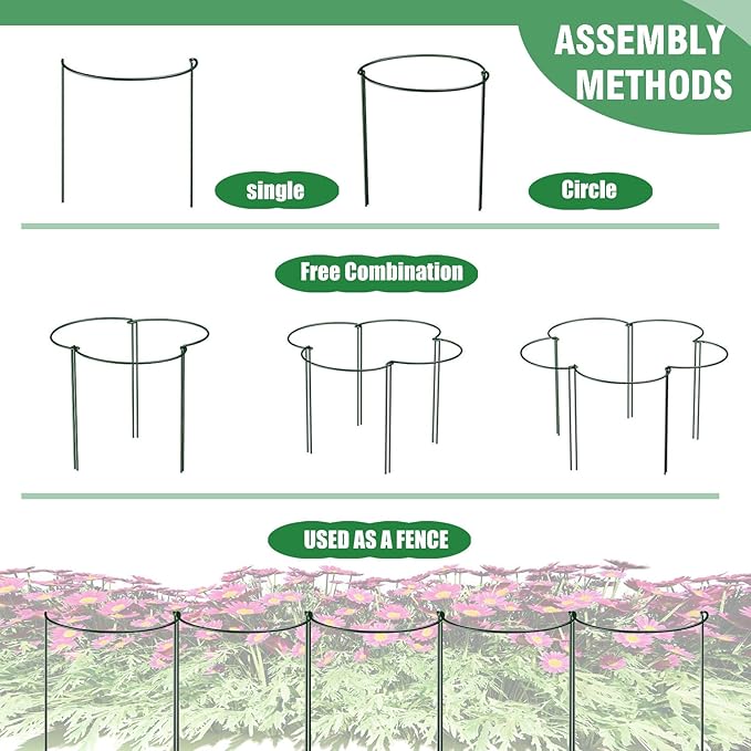 12 Pack Tall Snake Plant Support Stakes, Plant Cage Ring Support - Image 4