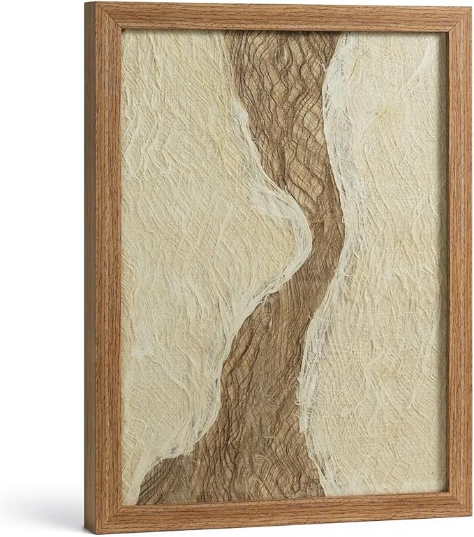 VIYYIEA Framed 3D Textured Wall Art, Handmade Paper Artwork, Modern Minimalist by VIYYIEAART