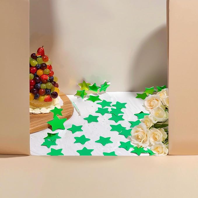 Green Star Confetti - 60g Glitter Stars Table Confetti - Image 5