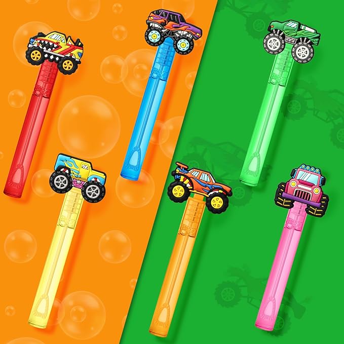 AMFZON 24Pcs Monster Truck Party Favors Bubble Wands - Image 3