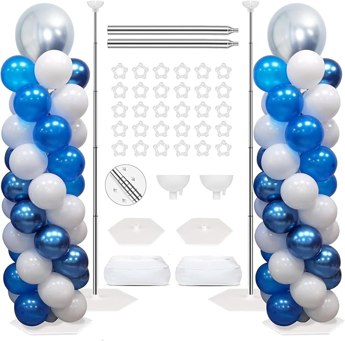 Paready Silver Balloon Column Stand Kit, 7 FT Height Adjustable Metal Balloon by Paready