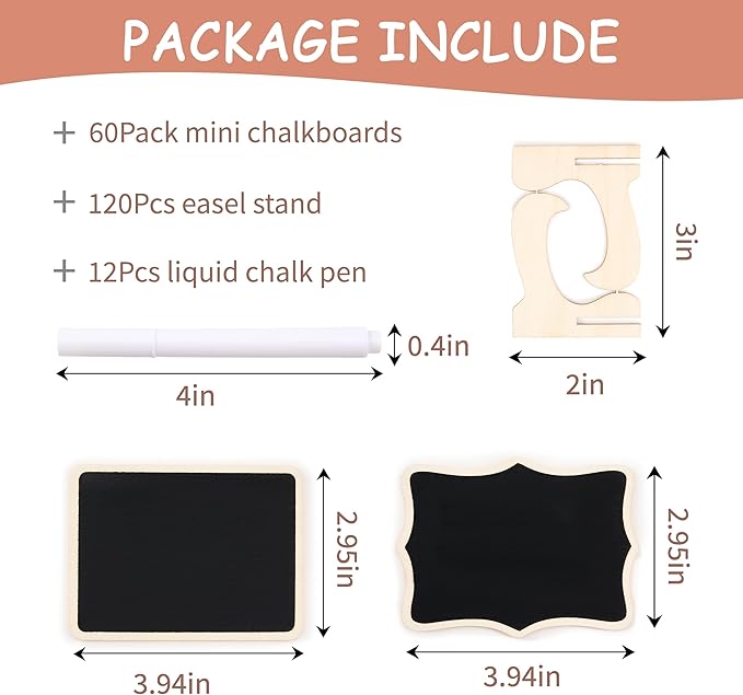 Mini Chalkboard Signs, 60 Pack Food Labels - Image 2