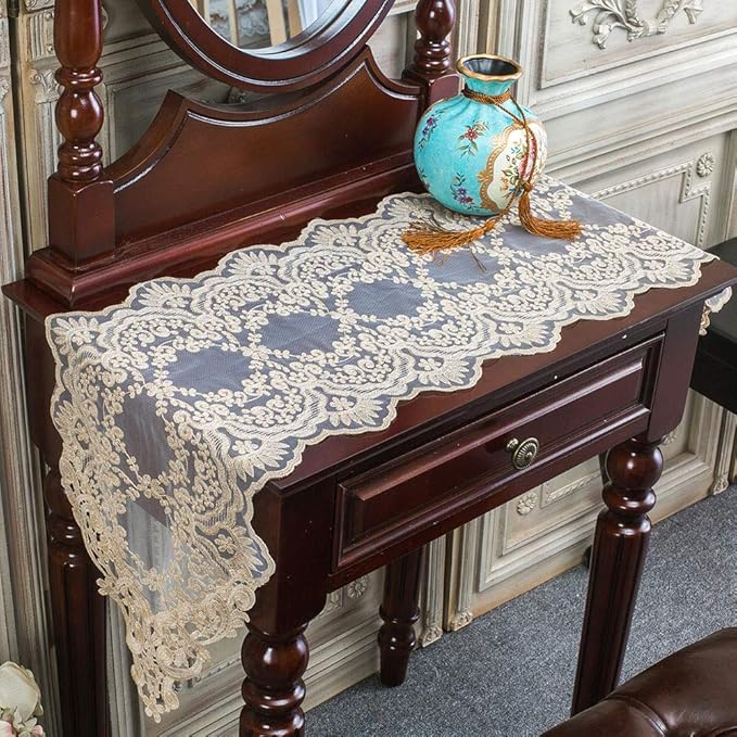 ARTABLE Rectangle Table Runner Lace Macrame Embroidered Table Runners - Image 2
