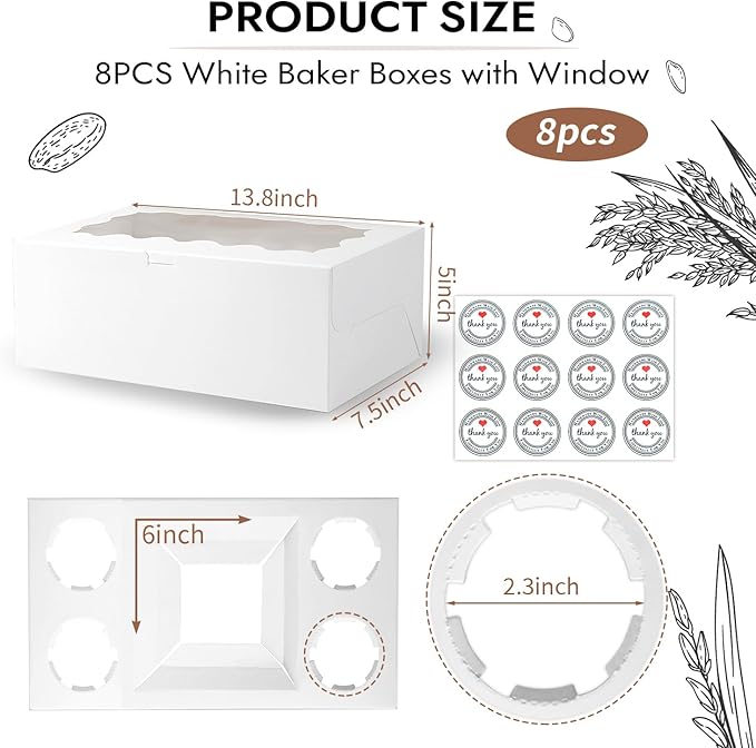 JCD 8pcs Cake Cupcake Combo Boxes - Image 2