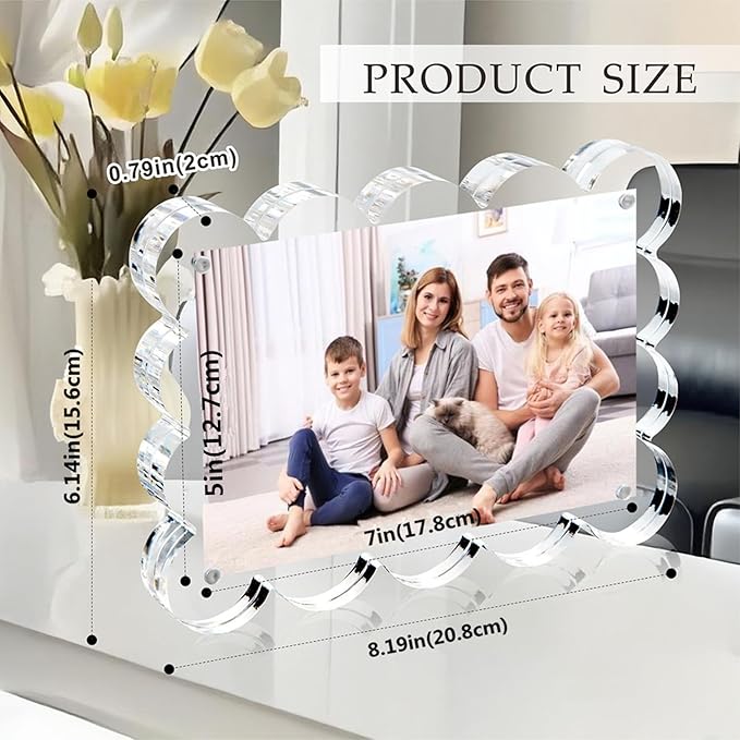 5x7 Inch Magnetic Acrylic Picture Frame, 10+10mm Thick Block, Double Sided - Image 2