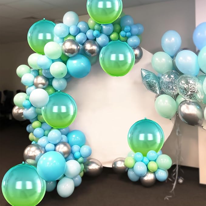 6Pcs Gradient Blue Round Foil Balloons, Giant 4D Round Ball Balloon, 22 Inch - Image 7