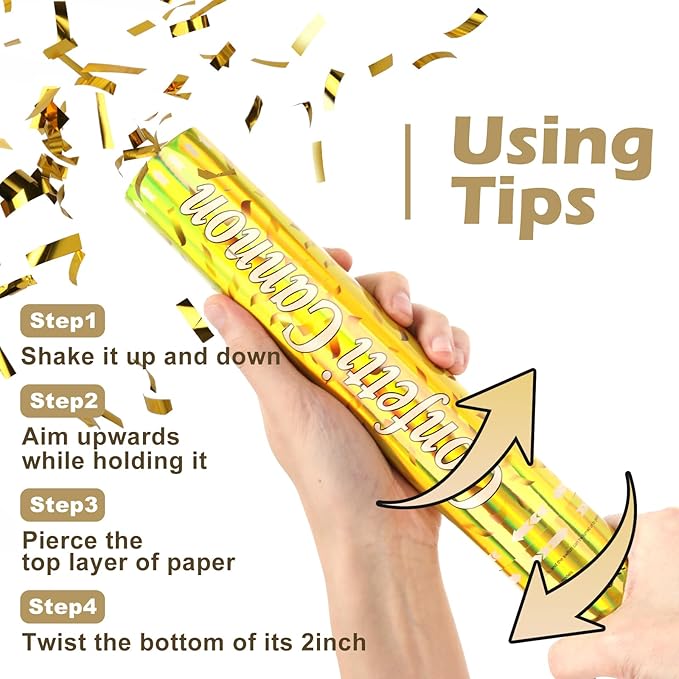 Tamodan 5 Packs Confetti Poppers, 12 inch Confetti Cannon, Graduationand Any - Image 2