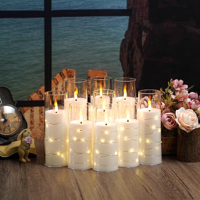 Flameless LED Candles with Timer 9 Pc Flickering Flameless Candles - Image 6