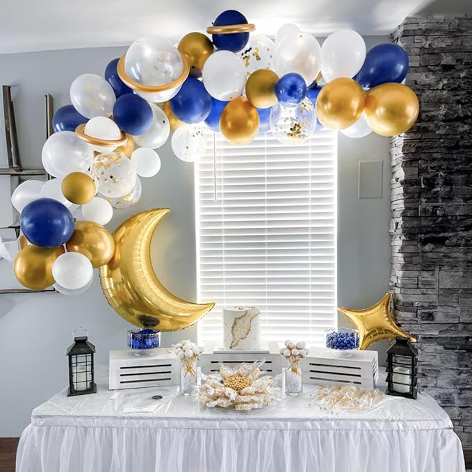 Netnology Navy Blue Gold Balloons Set - Image 3