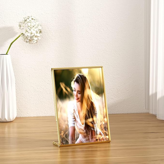 NIUBEE 6 Pack 5 x 7 Acrylic Gold Frame, Slanted Back Table Sign Holder - Image 7