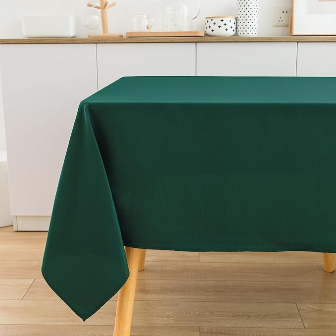 2 Pack Square Table Cloth 52X52 Inch Green Tablecloth Washable Polyester Solid - Image 9
