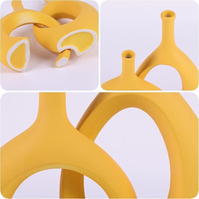 WUBIANJIE Yellow Ceramic Vase - Image 9