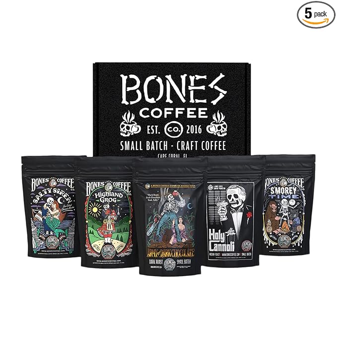 Bones Coffee Company NEW Favorite Flavors Sample Pack, Auto Drip and French by BonesCoffeeCompany