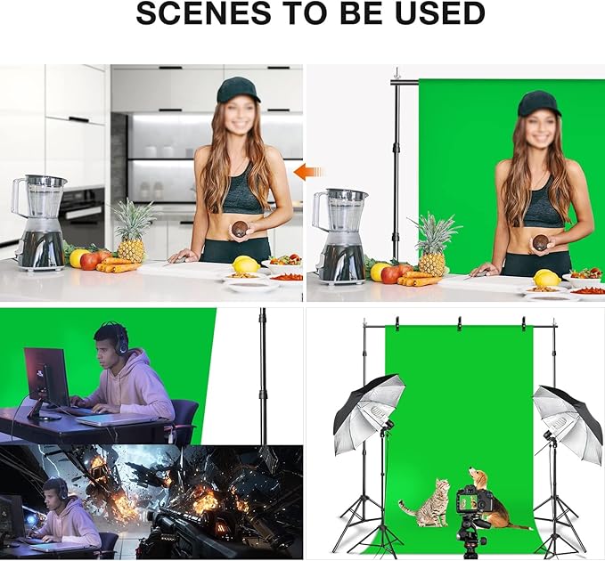 Yesker 8.5x10ft Green Screen Backdrop Kit - Image 7