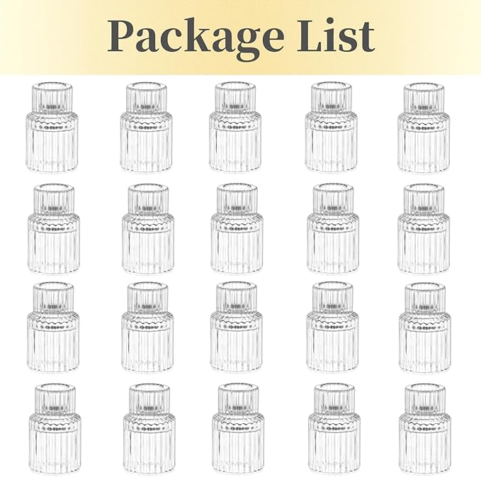 Candle Holder Glass Candlestick Holders: Hewory 20PCS Clear Taper Candle - Image 6