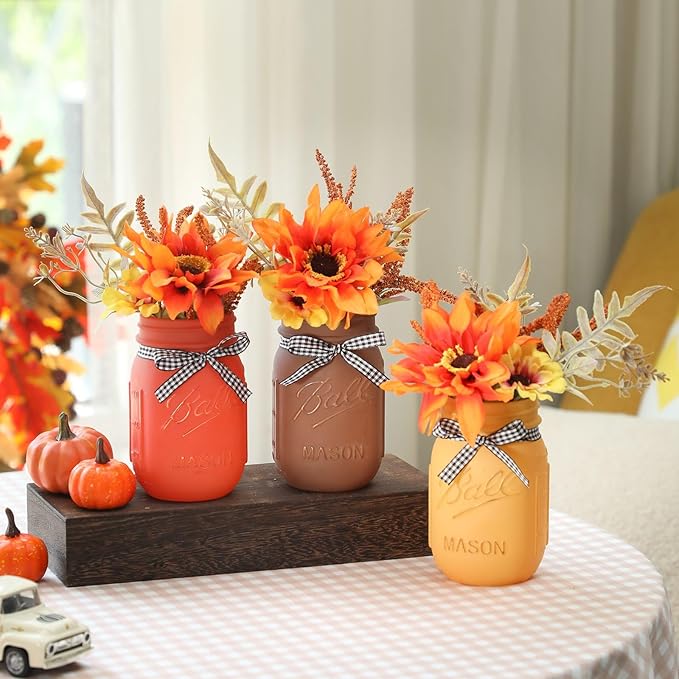 Fall Mason Jar Centerpiece for Table - Image 4