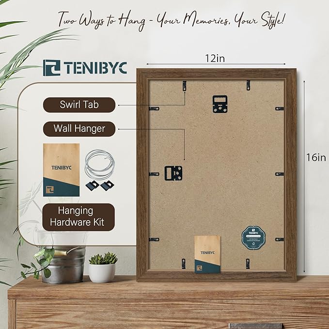 12x16 Picture Frame 3 pk, HD Tempered Glass, Wall Gallery Frame - Image 3