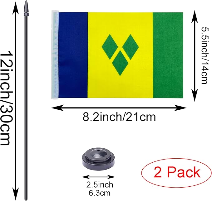 WXTWK 2 Pack Saint Vincent and the Grenadines Flag Saint Vincent and the - Image 2