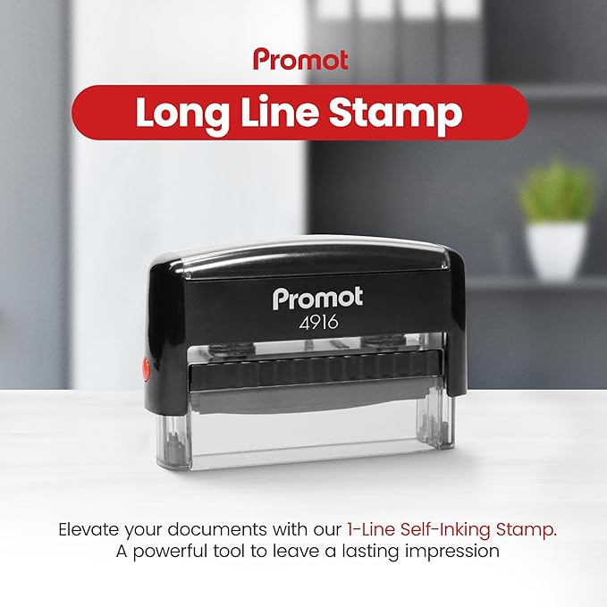 Promot Self Inking 1 Long Line Custom Stamp - Image 2