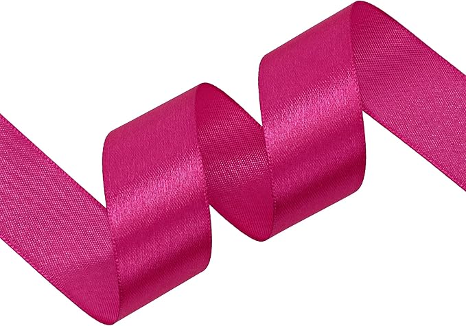 Rose Red Satin Ribbon 1 inch X Continuous 100 Yards, Single Face Polyester - Image 2