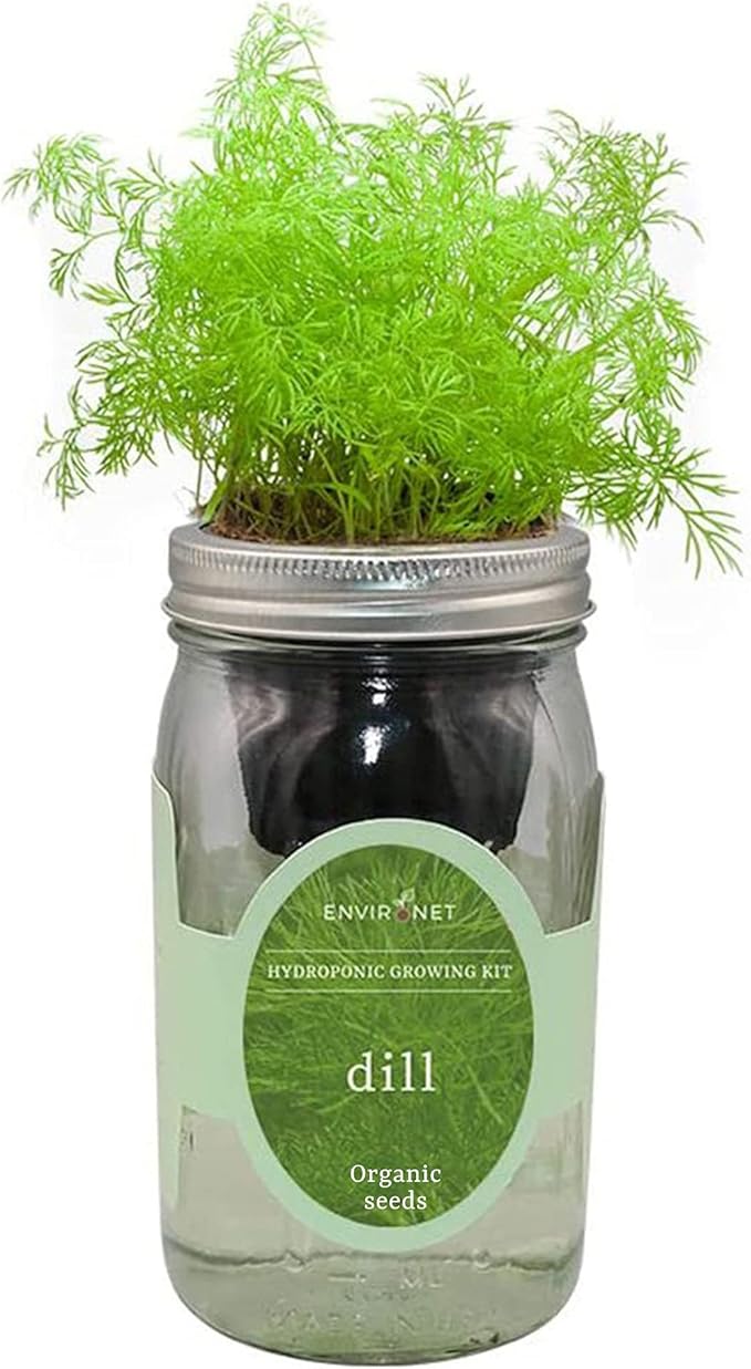Hydroponic Herb Growing Kit, Self-Watering Mason Jar Herb Garden Starter Kit by Environet