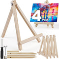 4 Pack 9 Inch Wooden Easel Stand, Portable A-Frame Tabletop Display Easel by ArtcraftandStorage