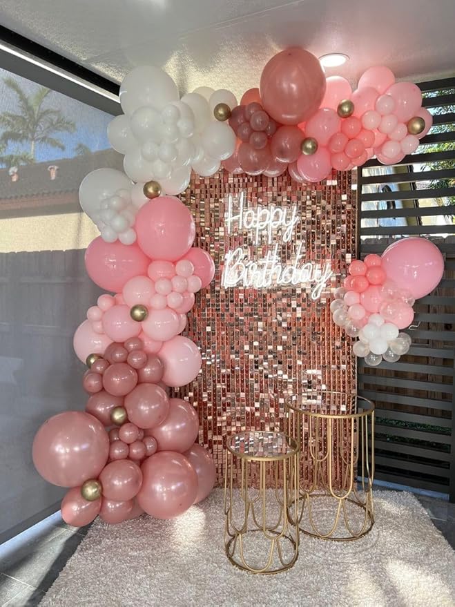 Pink Balloons Set, 12 Inch Metallic Pink Pearl Pink Macaron Pink Light Pink - Image 7