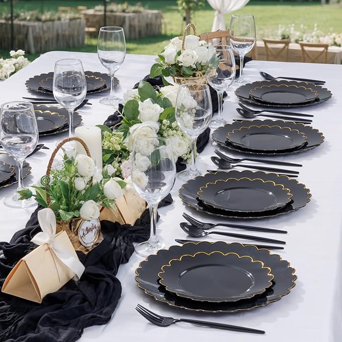 Supernal 360pcs Black Plastic Silverware Heavy Duty Black Plastic Utensils - Image 5
