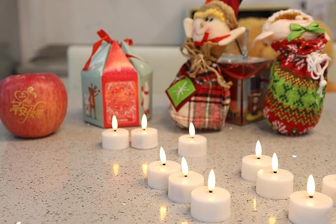 Rechargeable LED Tea Lights, Flickering Flameless Candles - Image 2