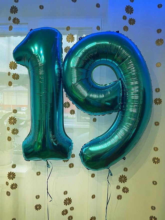 40 Inch Big Teal Blue 9 Balloon Number, Jumbo Giant Happy 9th 19 29 39 49 99 - Image 4