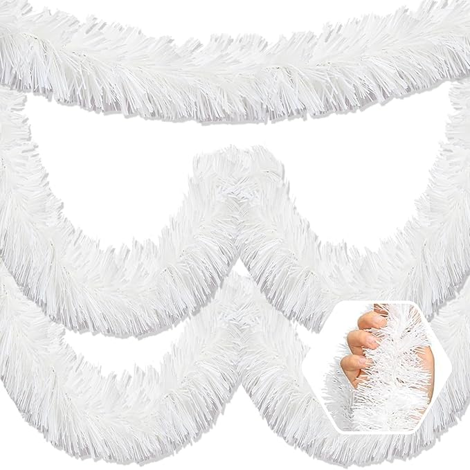 50 Feet Christmas Foil Fringe Banner Metallic Tassle Garland Metallic Backdrop by Ferwzsr