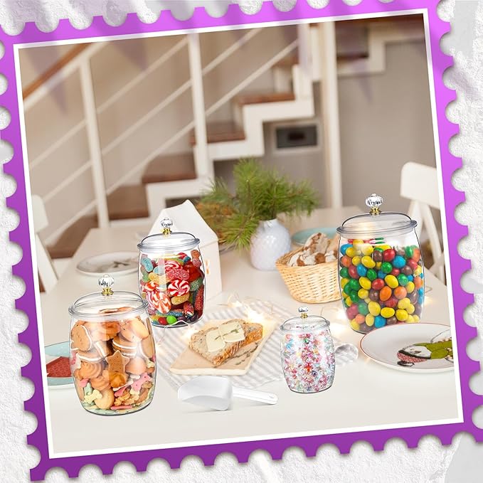 Nuogo 4 Pcs Plastic Candy and Cookie Jars - Image 3