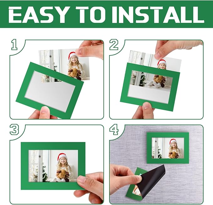 Soaoo 60 Pcs Magnetic Picture Frames Wallet Size 2.5 x 3.5 Inches Reusable - Image 4