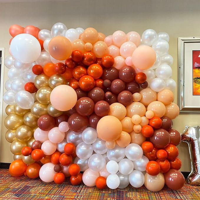 Chrome Orange Balloons 12 Inch, Double-Layered Metallic Copper Bronze Balloons - Image 5
