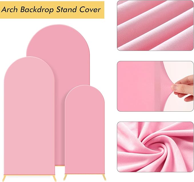 Wedding Arch Backdrop Stand Set of 3, Metal Arch Backdrop Stand - Image 2