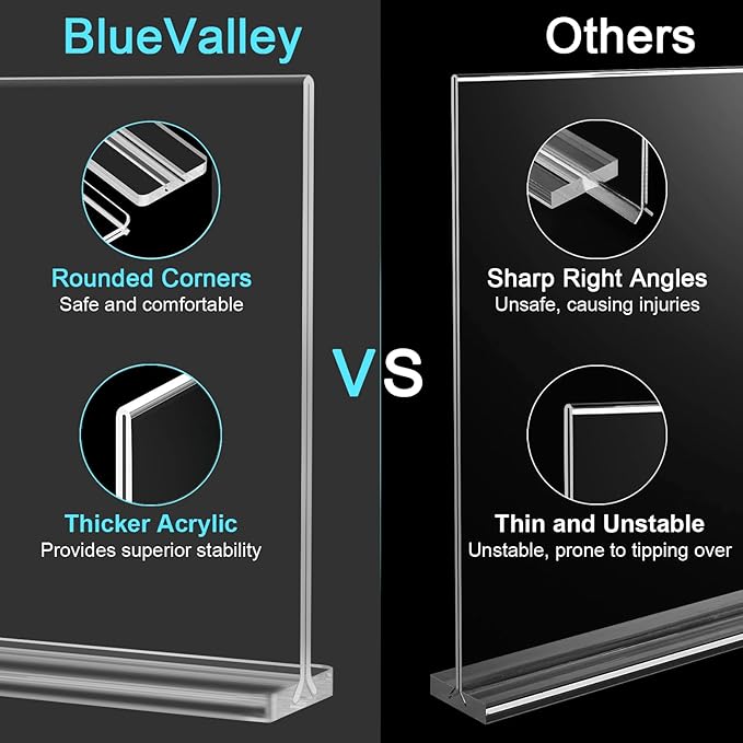 BlueValley Acrylic Sign Holder 8.5x11 Vertical - Image 5