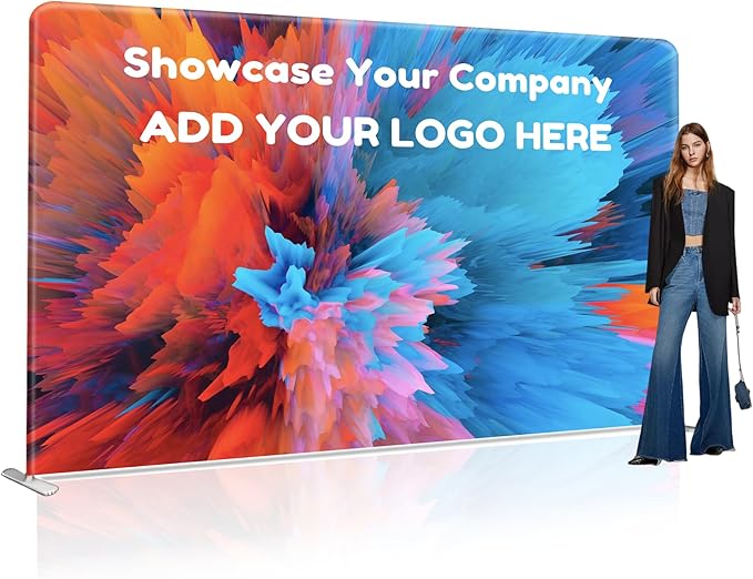 Custom Stand Backdrop with Aluminum Stand, 7.5x10ft Commercial Tension Fabric by POKIFURNUS
