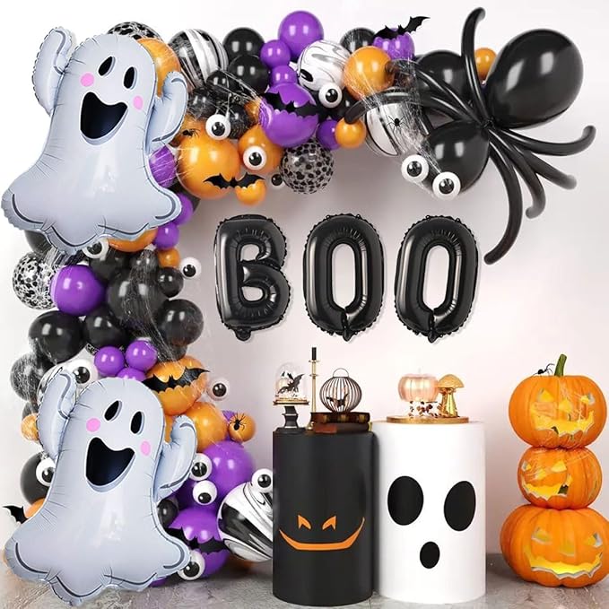 9 Pcs Halloween Balloons White Ghosts Balloons Halloween Foil Balloon - Image 4
