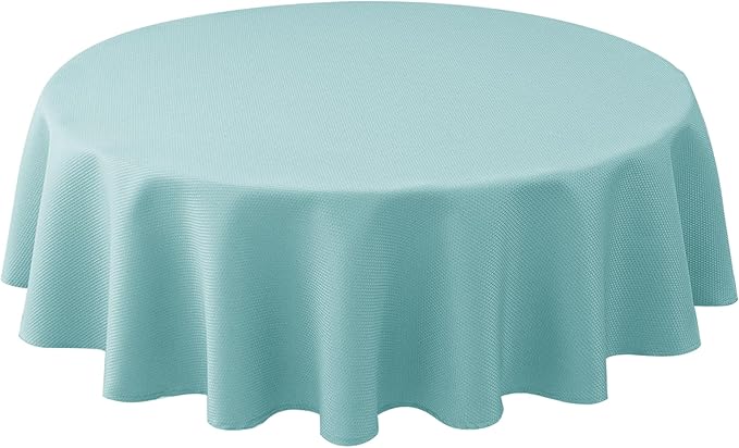 Biscaynebay Round Tablecloth 70 Inch-Auqa Blue Outdoor Fabric Table Cover-Small by Biscaynebay