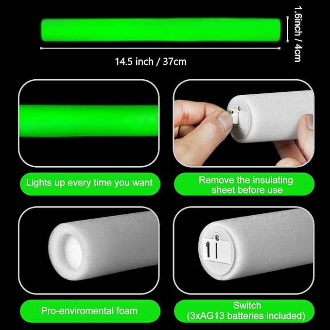 Glow Foam Sticks Bulk, Sporting Events - Image 2