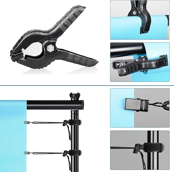 SLOW DOLPHIN Pipe and Drape Photography Backdrop Stand Kit Adjustable Photo - Image 8