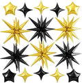 Black Gold Star Balloon by Cledeco